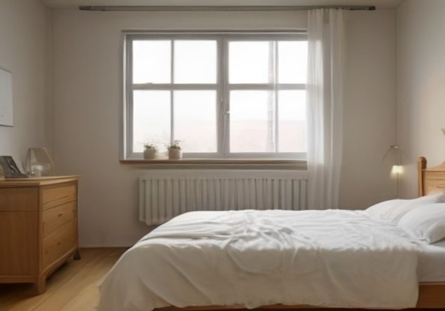 Chambre avec parquet chêne clair